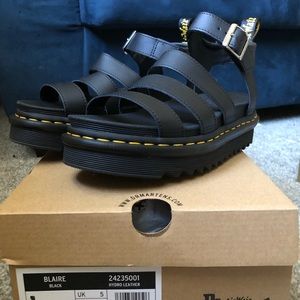 Dr. Martens Hydro Leather Strap Sandals